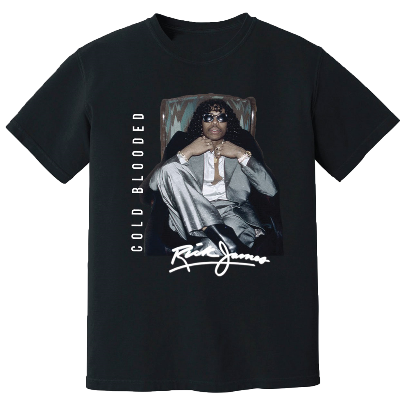 RICK JAMES COLD BLOODED TEE - BLACK